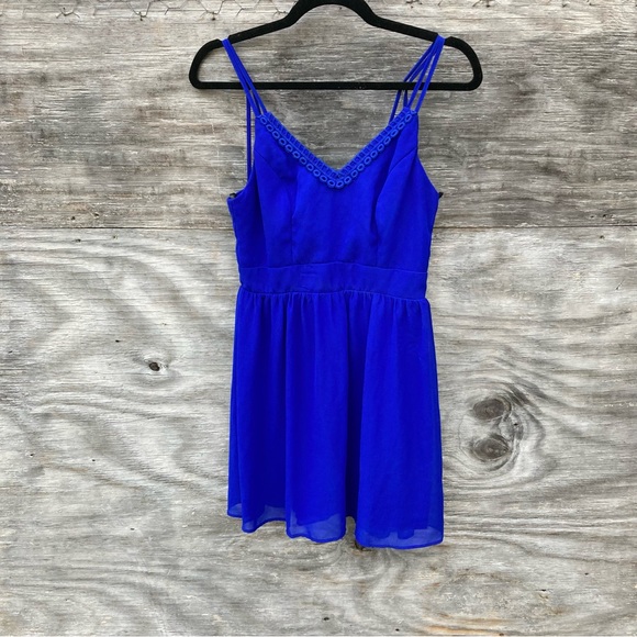 B Darlin Dresses & Skirts - B. DARLIN Embroidered Royal Blue A-Line Dress